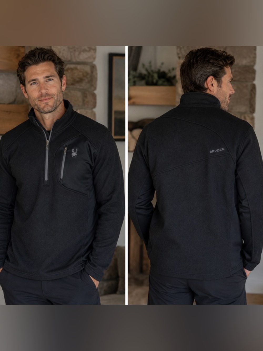 Spyder Men’s XL Black Quarter Zip Pullover